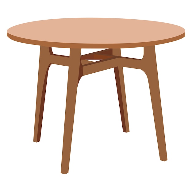 Vector realistische houten ronde tafel geïsoleerd bruin houten tafel gedetailleerd met schaduw