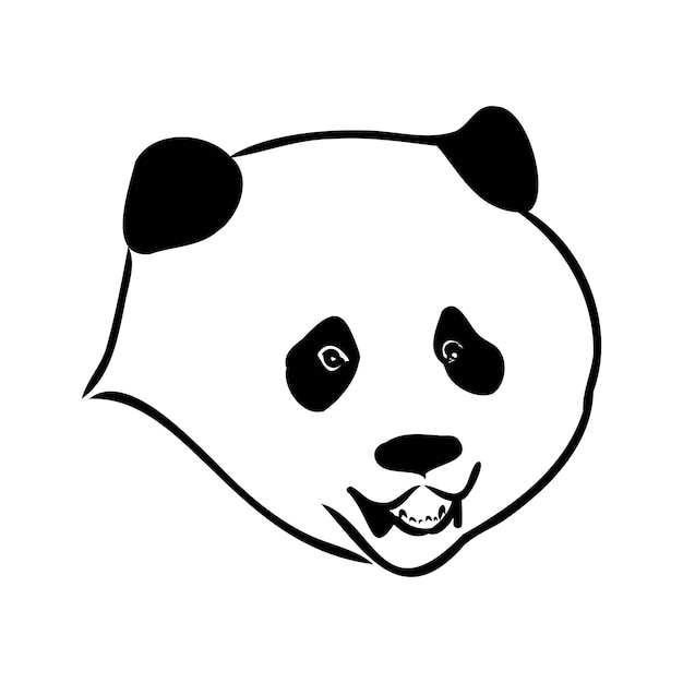 Vector realistische schets van panda figuur in de hand getekende illustratie van volledige lengte