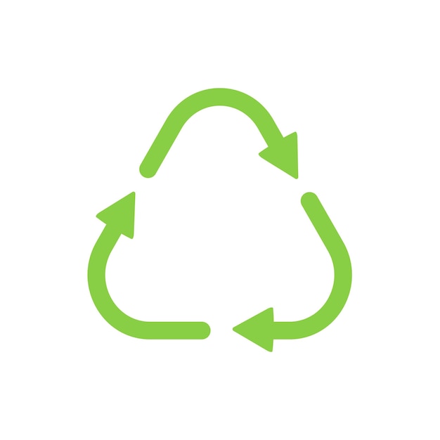 Vector recycle symbol green color triangle shape