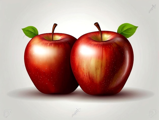 Vector vector a red apple on white background isolated