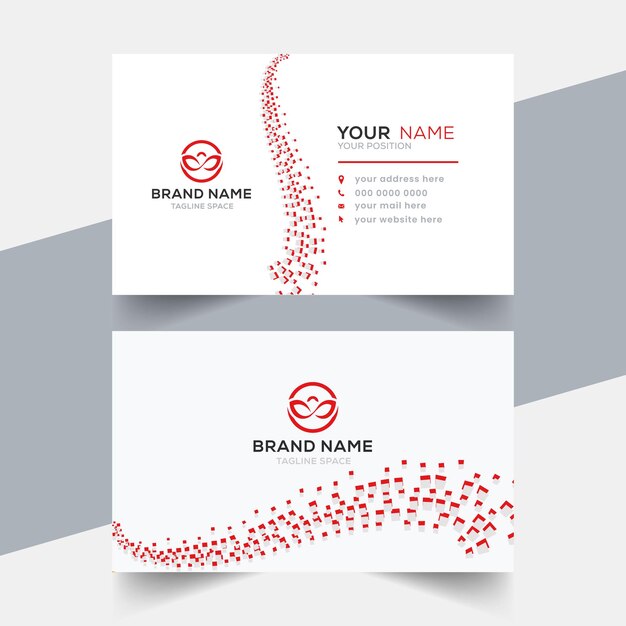 vector red business card design