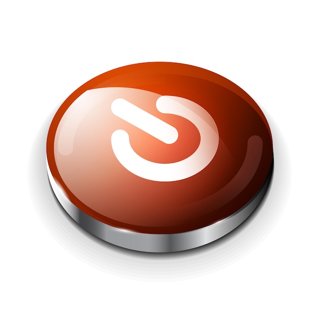 Vector vector red glossy power button icon