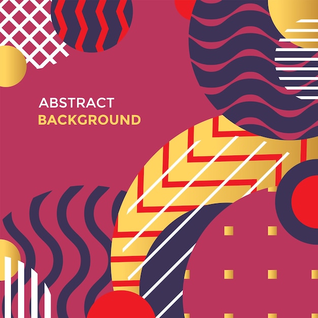 Vettore rosso oro colori forme astratte design minimale poster modello decorazione moderna layout di sfondo