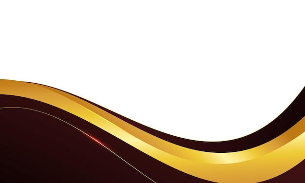 Vector red and golden wavy shapes template