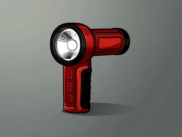 Vector vector red handheld flashlight illustration isolated