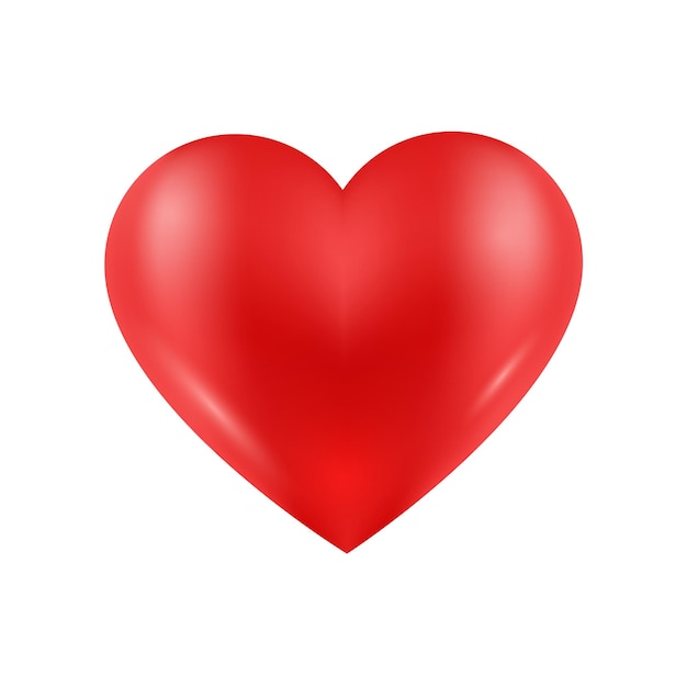 Vector vector red heart vector icon isolated on the white background