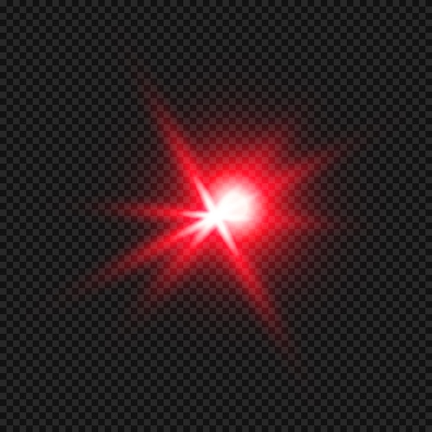 Vector vector red lens flare transparent isolated