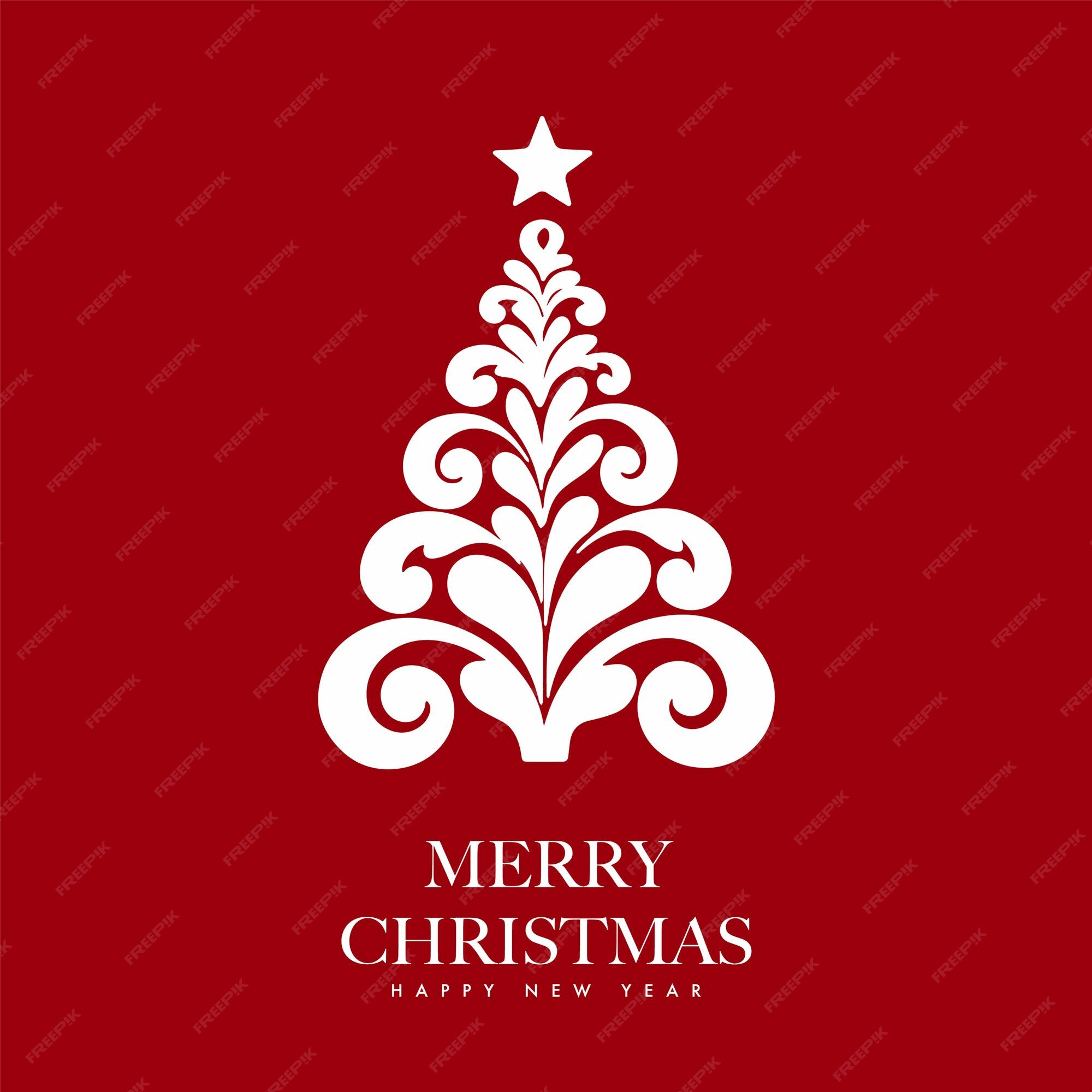 Premium Vector Vector red merry christmas minimal modern festival