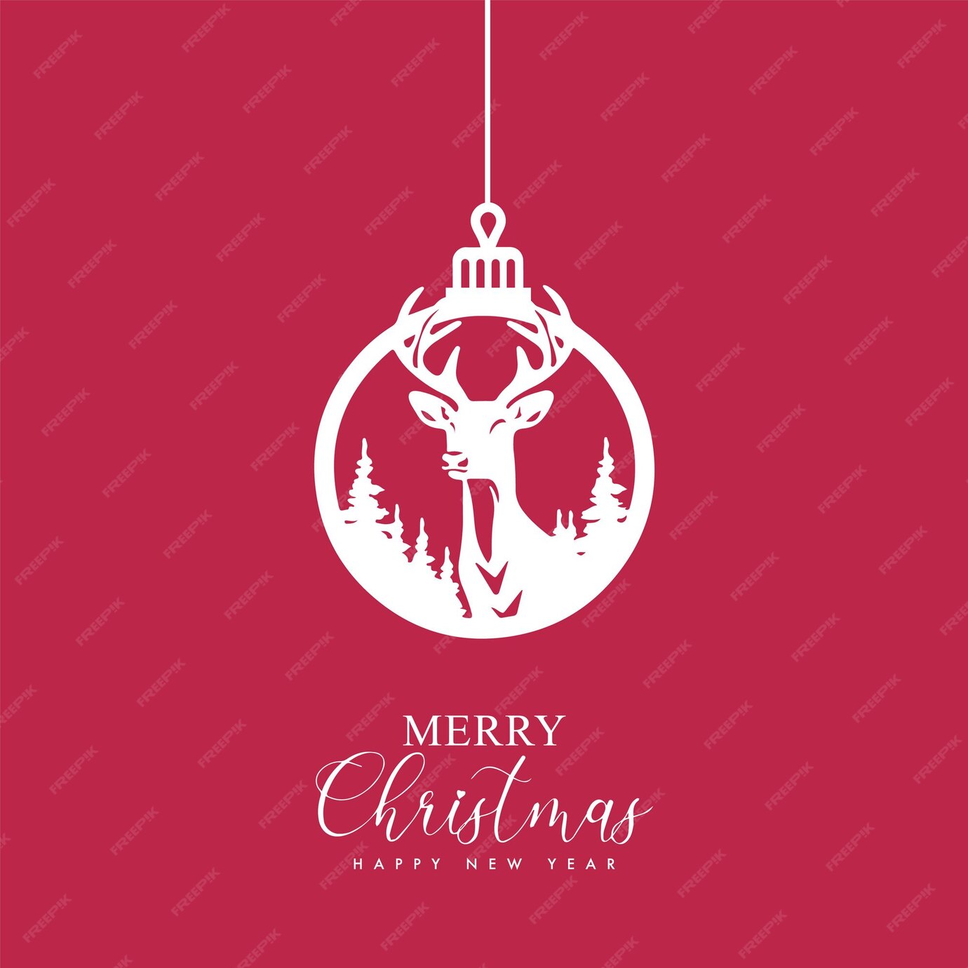 Premium Vector  Vector red merry christmas minimal modern festival 