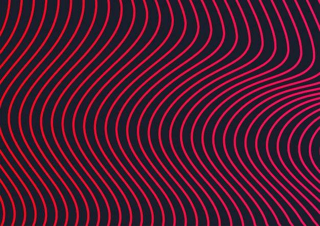 Vector red pink neon lines on a black background with a pink gradient