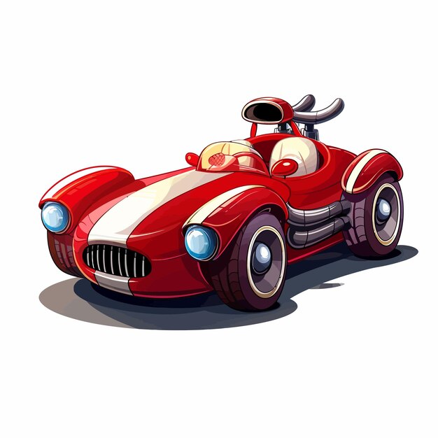 ベクトル vector_red_racing_carfunny_speedy_automobile (ベクトル・レッド・レーシング・カー)