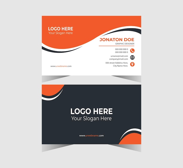 vector red and white modern business card template