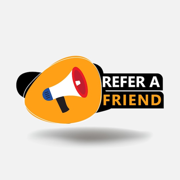 Vector vector refer friend banner and marketing label design