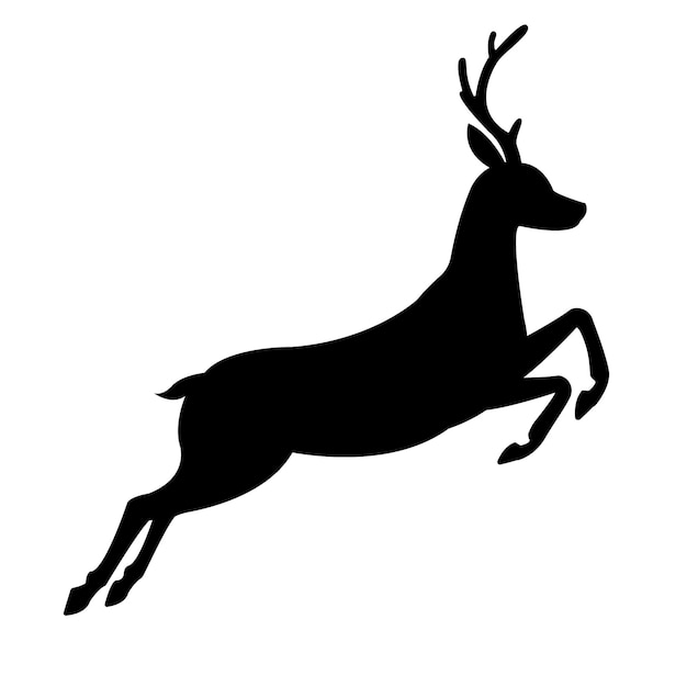 Vector reindeer silhouette isolated on white background