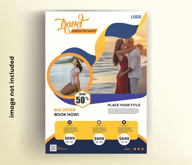 Vector reis verkoop flyer sjabloon