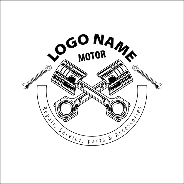 Modello di logo per la riparazione vettoriale e il garage per l'industria automobilistica