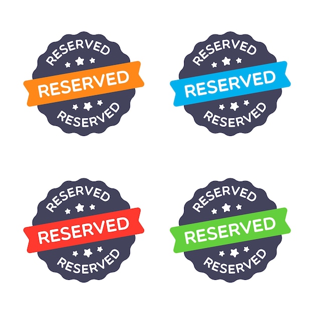 Vector reserved star badge labels