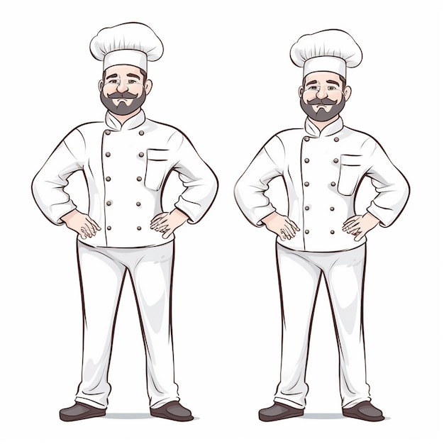  ⁇ 터 레스토랑 요리사 요리사 모자 부 ⁇  일러스트레이션 음식 전문 디자인 기호 표지
