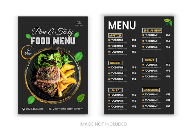 Vector vector restaurant food menu flyer design template