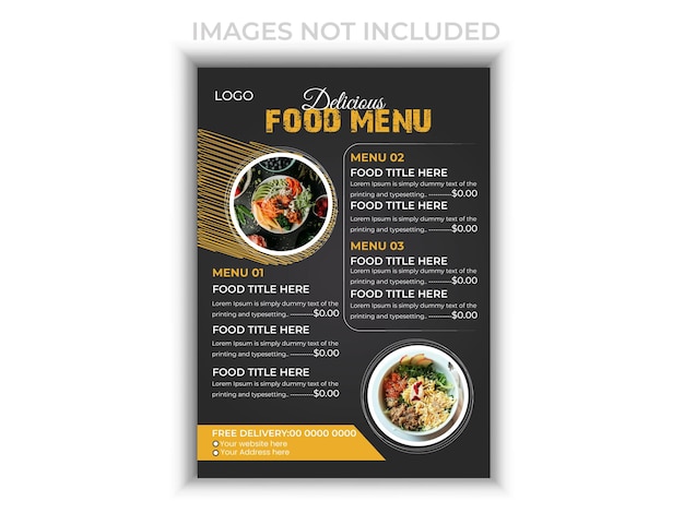Vector restaurant menu poster met voedsel print sjabloon ontwerp