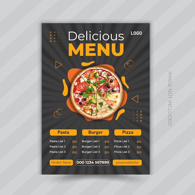 Vector restaurants food menu poster sjabloon deisgn met print