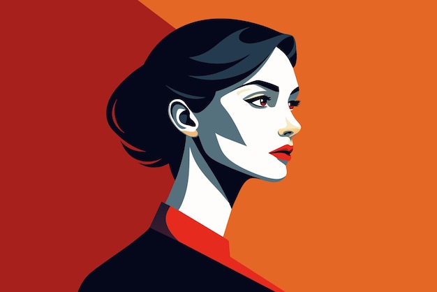 Vector retrato de una mujer de perfil