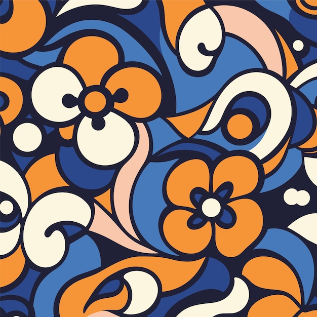 Vector vector retro 60s groovy print vintage abstract background