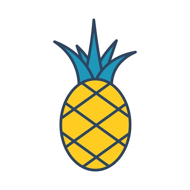 Vector retro ananas Zomer tropisch fruit in retro stijl Groovy