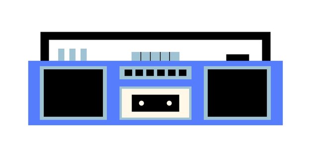 Vector retro boombox in 80s90s trendy flat style illustration