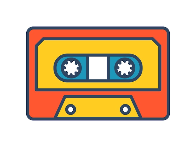 Cassetta retrò vettoriale mixtape groovy vintage cassetta colorata