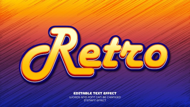 Vector retro editable 70s style text effect