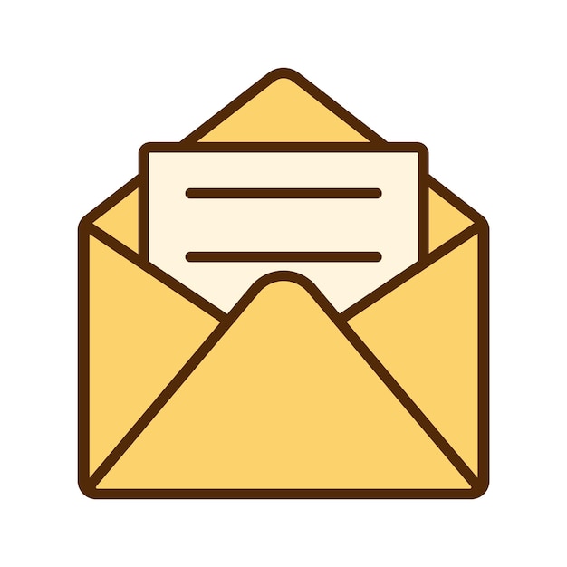 Vector retro email icon Icon with open envelope in flat design Letter