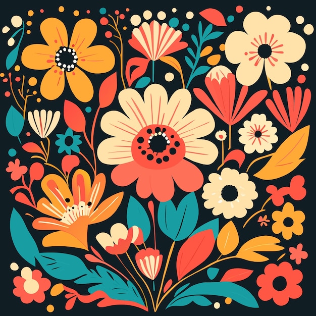 Vector Retro Flowers Pack