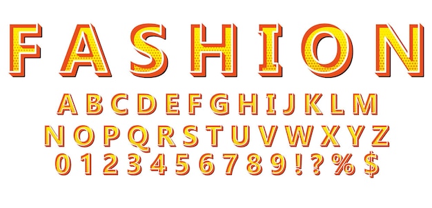 Vector of retro font and alphabet eps