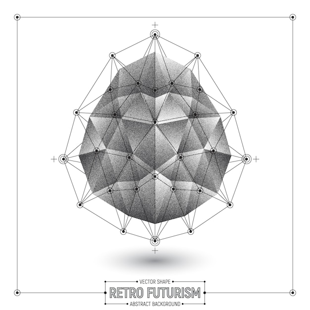 Vector retro futurism abstract polygonal shape