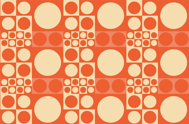 Vector retro geometric seamless pattern with circles Vintage print 70s abstract background