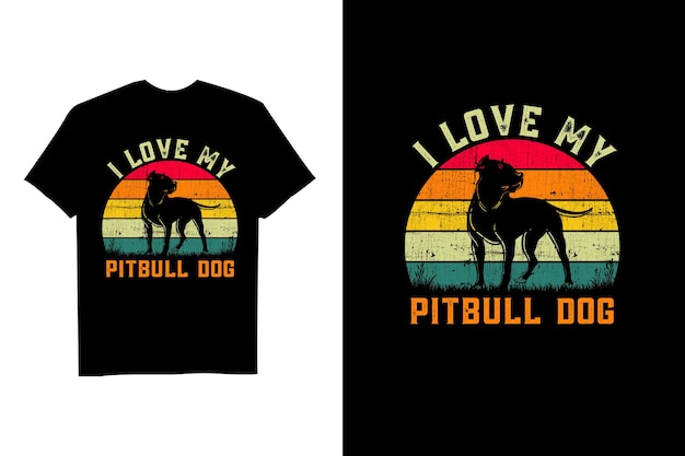 Vettore vector retro pitbull dog vintage ispirato al design della maglietta per cani