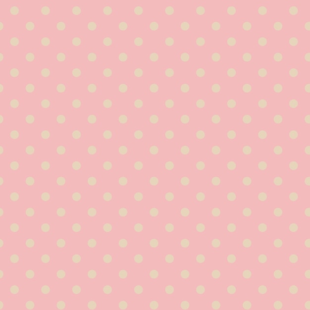 Vector vector retro polka dot seamless pattern biege dots on pink background wrapping textile products