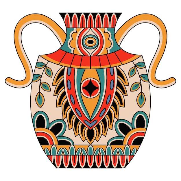 花瓶陶器のベクトル レトロなタトゥー イラスト