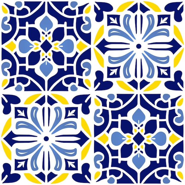 Vector retro or traditional portuguese or moroccan style flooring tiles seamless surface pattern for background products or wrapping paper prints