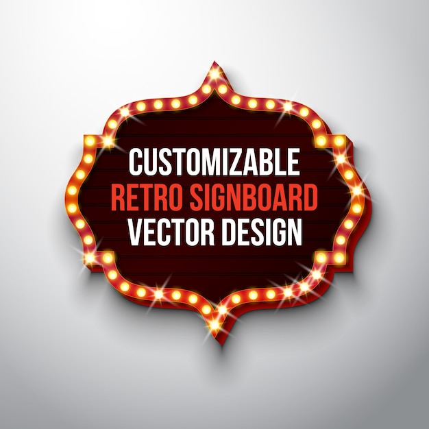 Vector retro uithangbord of lightbox illustratie