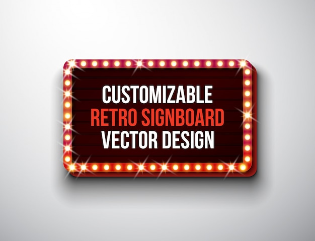 Vector retro uithangbord of lightbox illustratie