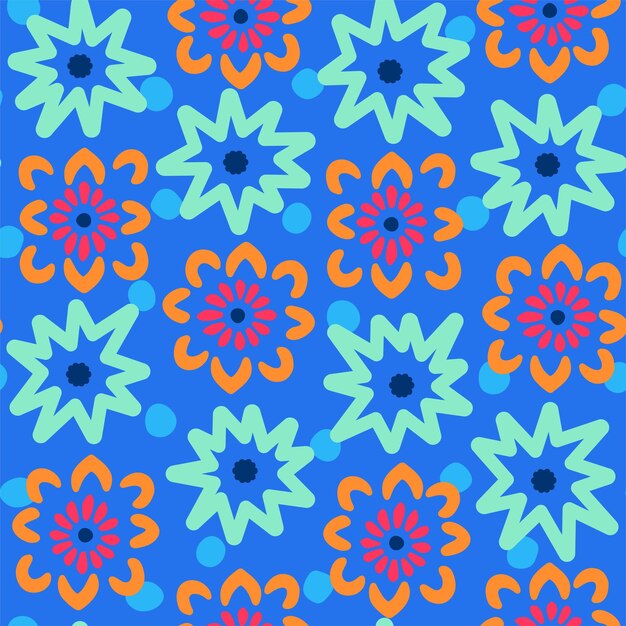 Vector vector retro vintage festive abstract spring or summer floral seamless surface pattern for products fabric or wrapping paper prints