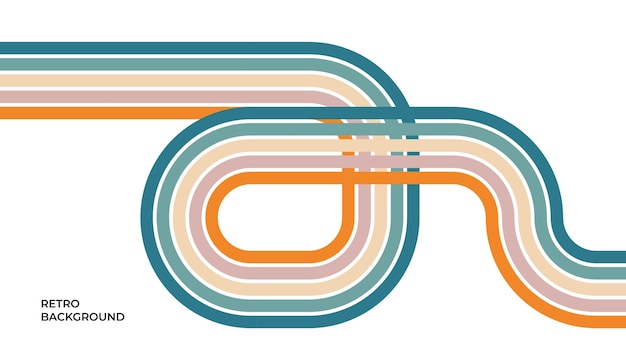 ベクトル カラフルなストライプ ラインとレトロなベクトル