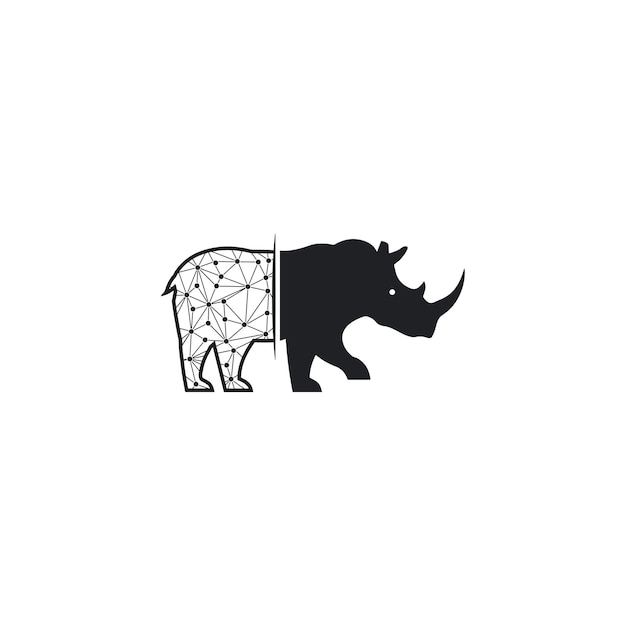 Vector rhino cartoon illustration logo design flat color Related tags