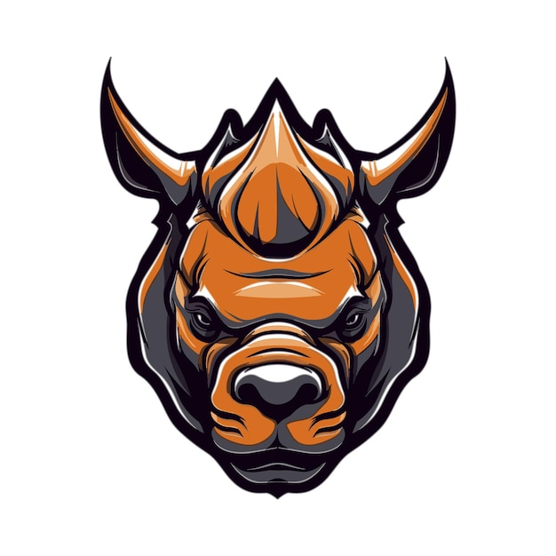 Vector rhino head mascot logo template