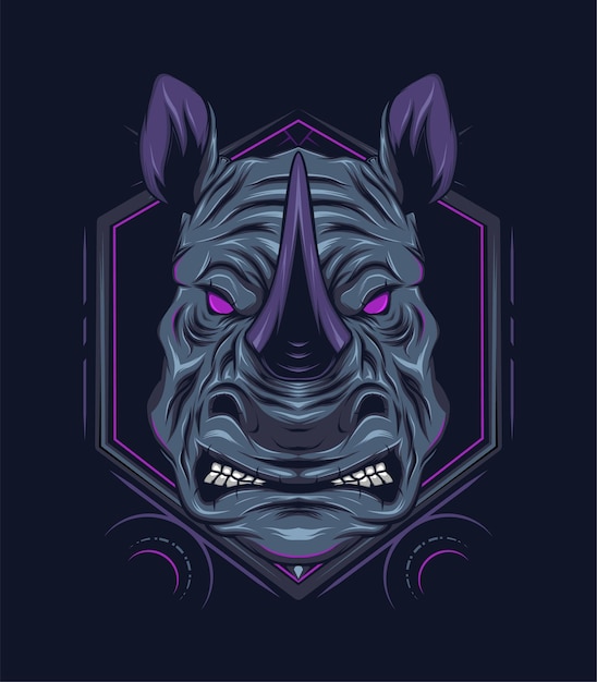 Vector rhino mascot logo design with modern illustration concept