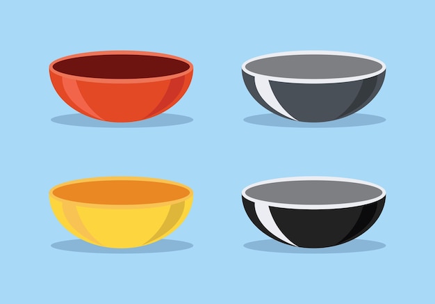 Vector vector rice bowls in asian style