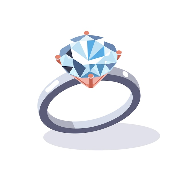 Vector vector of a ring with a blue diamond on it