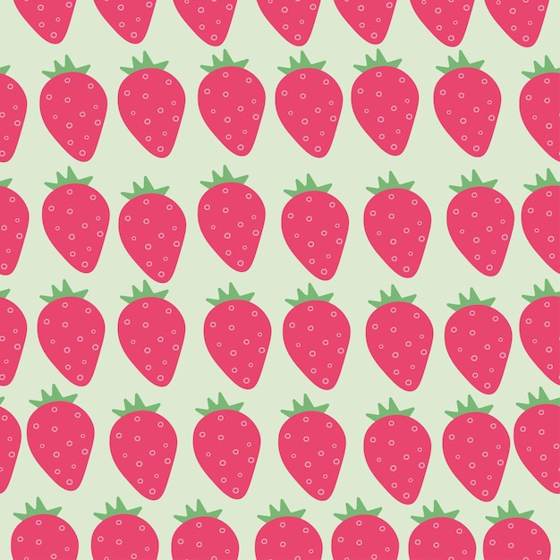 Vector ripe strawberry seamless pattern